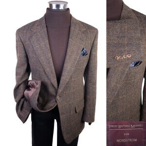PINCUS BEOTHERS MAXWELL NORDSTROM Sport Coat Blazer Jacket Herringbone 44R Wool